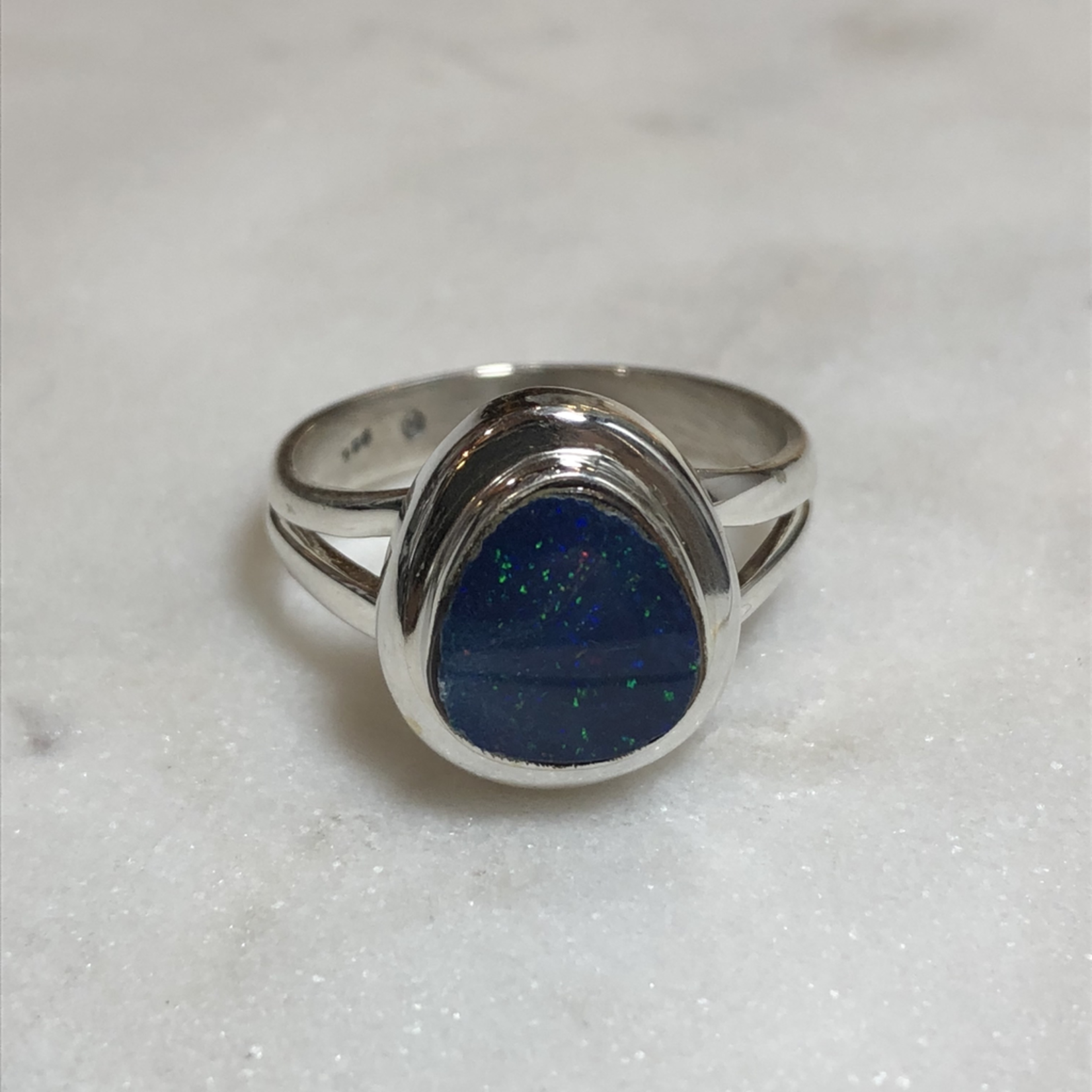 Opal Teardrop Ring - SIZE Q