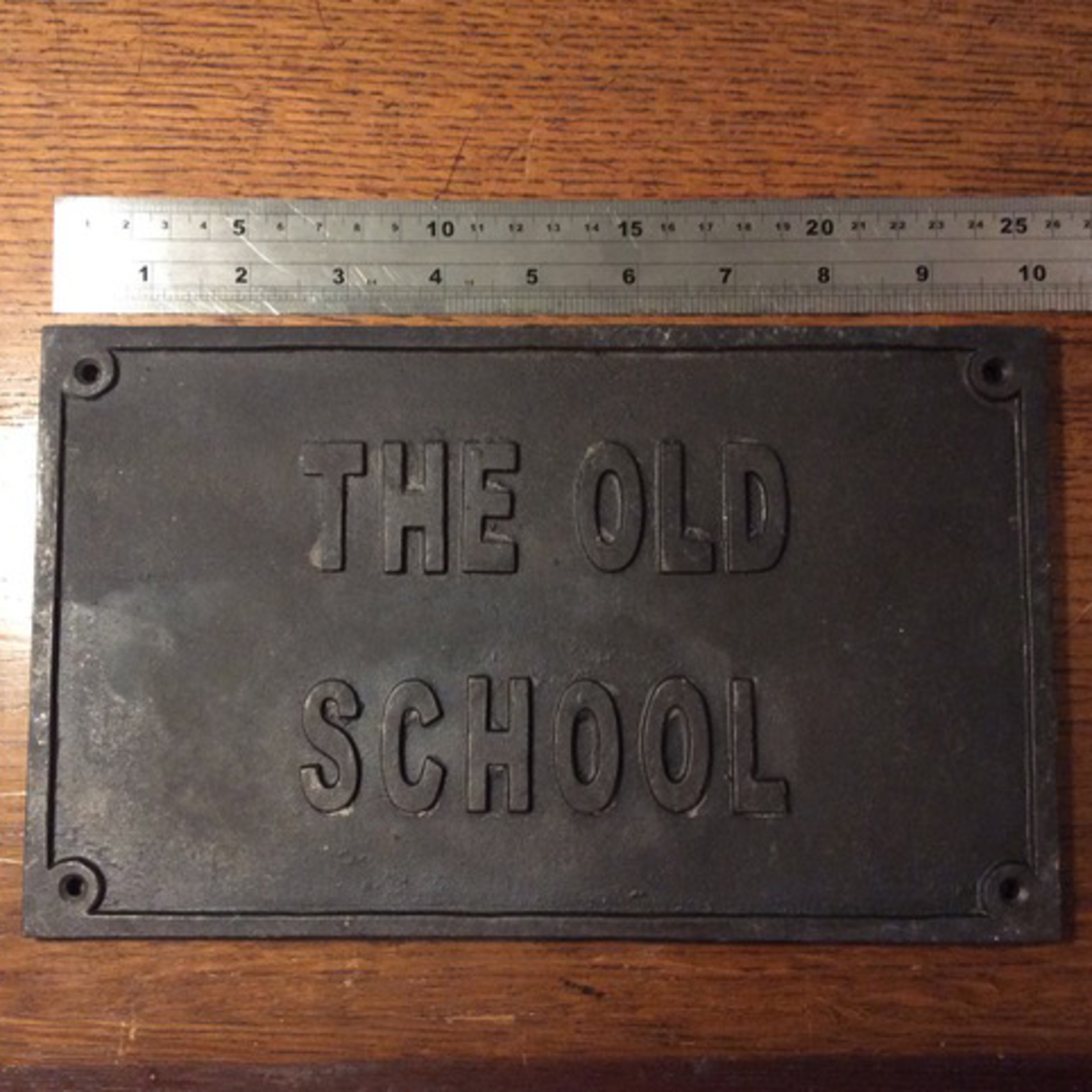 IRON RANGE Plaque 'The Old School' Cast Antique Iron 8" x 10"