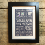 Homebird Art Small Print Homebird Designed Yorkshire Lad slang 20.5x 15.5cm frame