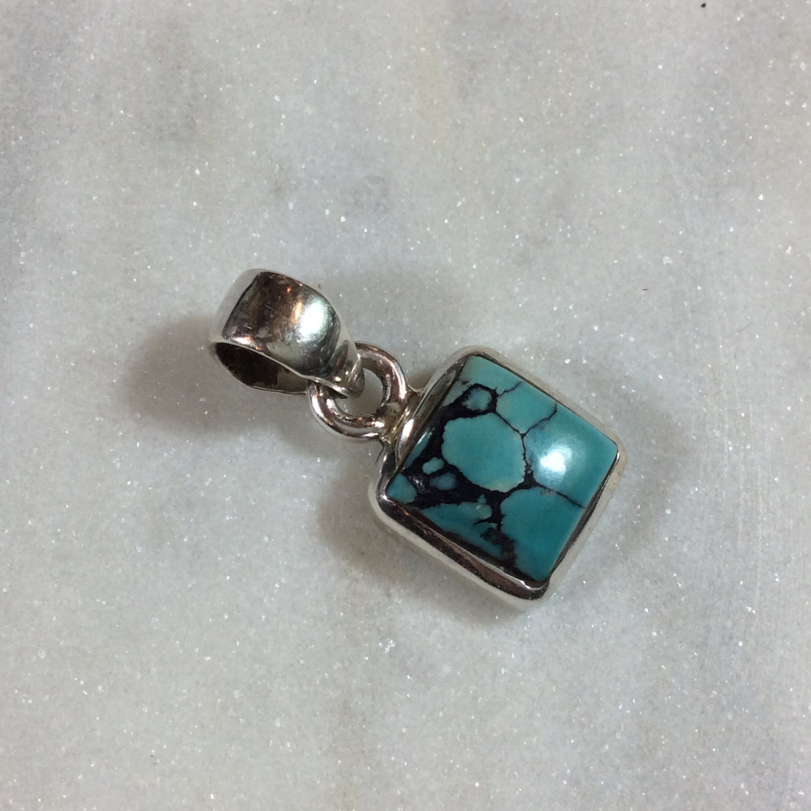 Small Square Pendant Turquoise