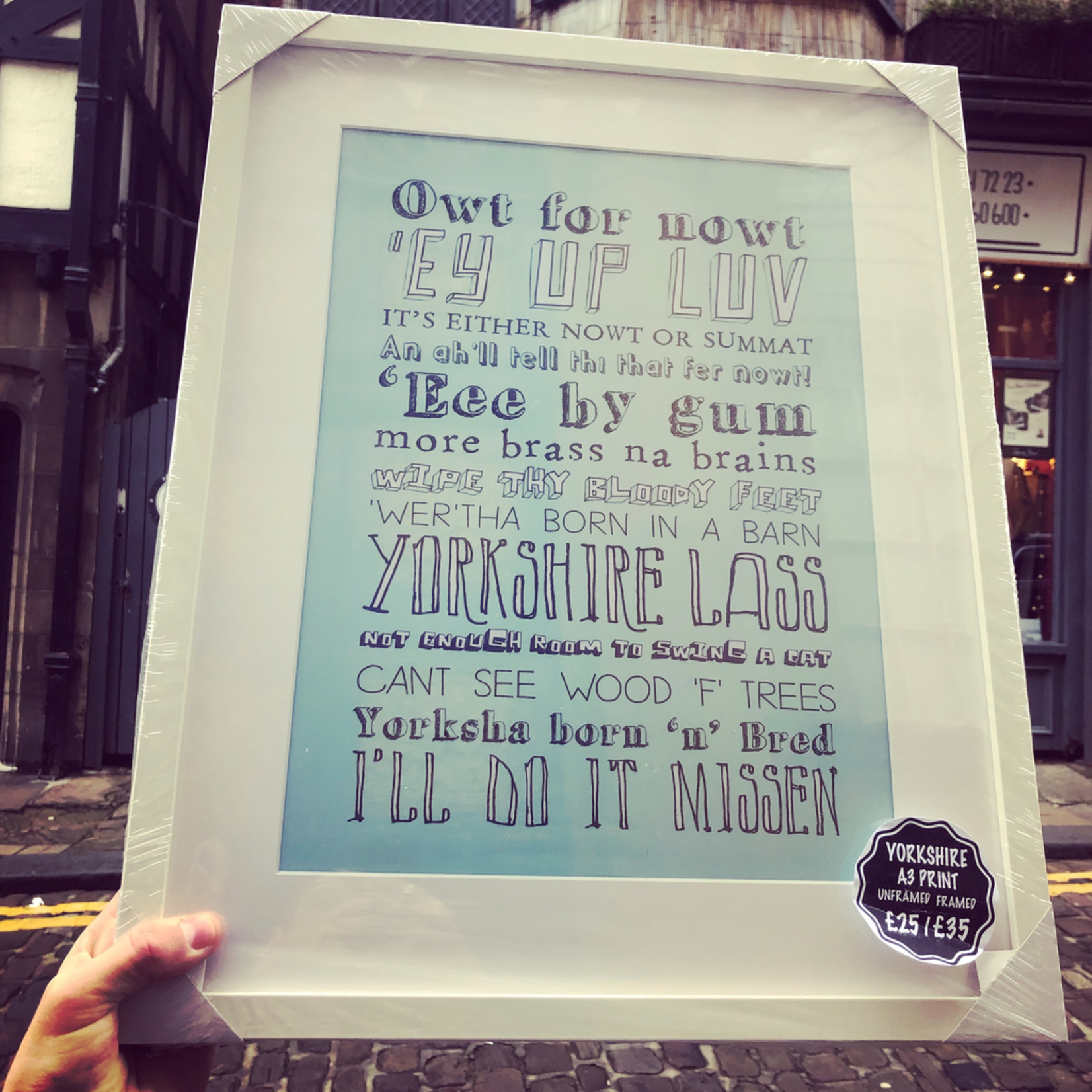 Homebird Art A3 Homebird Designed Yorkshire Lass slang