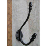 IRON RANGE Double Hat & Coat Hook Acorn 4 Hole Cast Antique Iron 7″ / 175mm