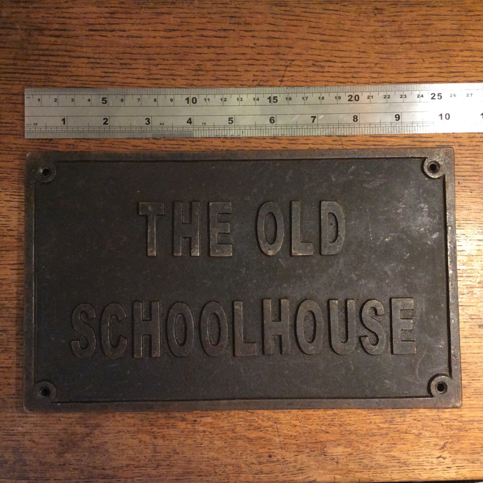 IRON RANGE Plaque 'The Old School House' Cast Antique Iron 8" x 10"