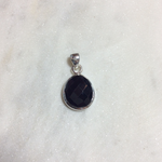 Extra Small Black Onyx Faceted Stone Oval Pendant