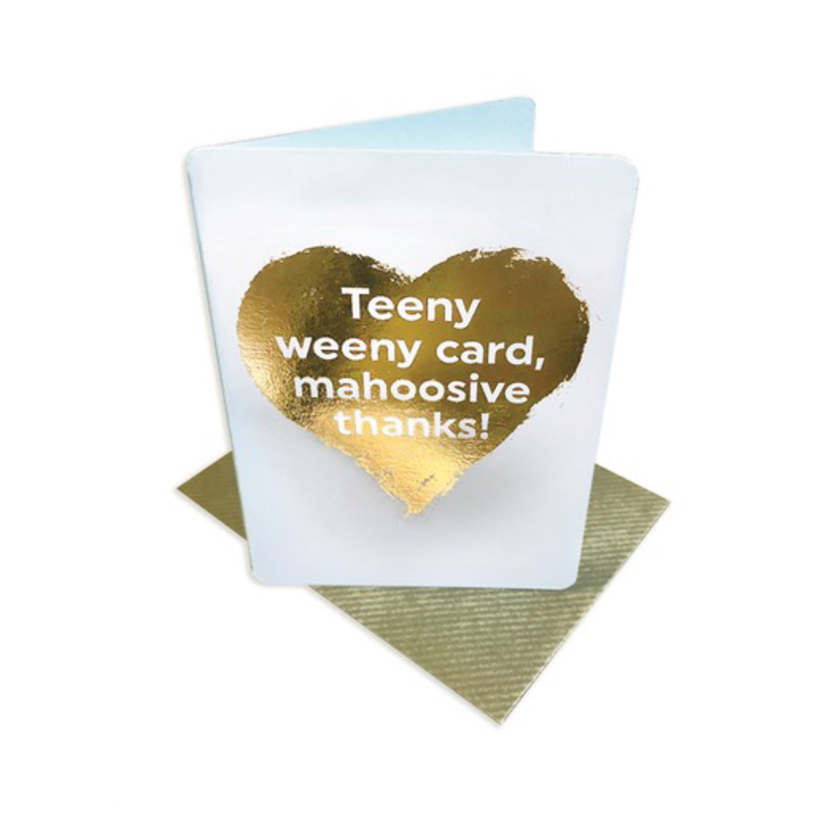 WORDY CARDS Mahoosive Thanks (Gold Foiled) TINY Thank You Card