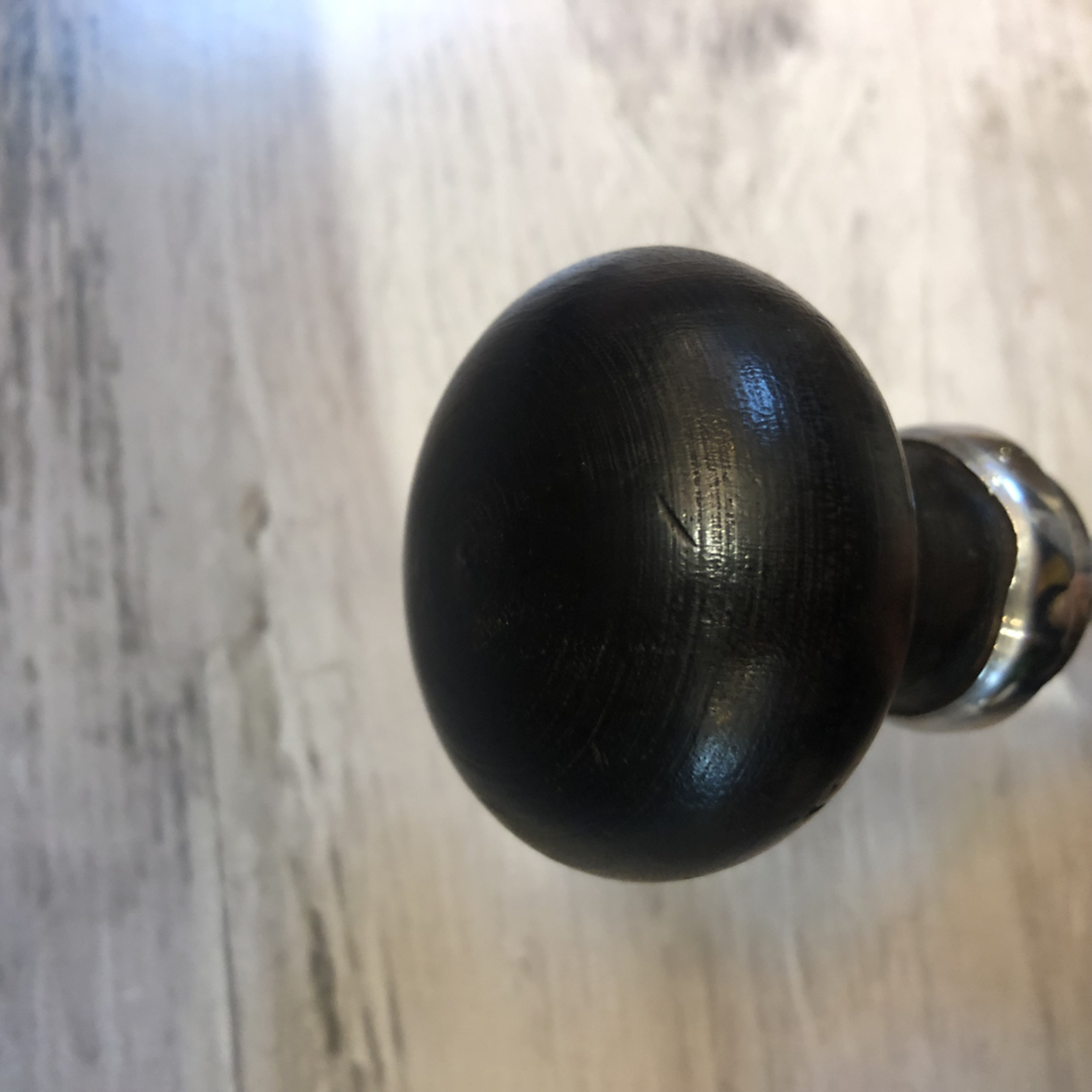 IRON RANGE Door Knob Set Bun Type Ebony / Chrome 50mm