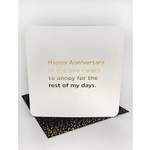 WORDY CARDS Anniversary Annoy (Gold Foiled) Card