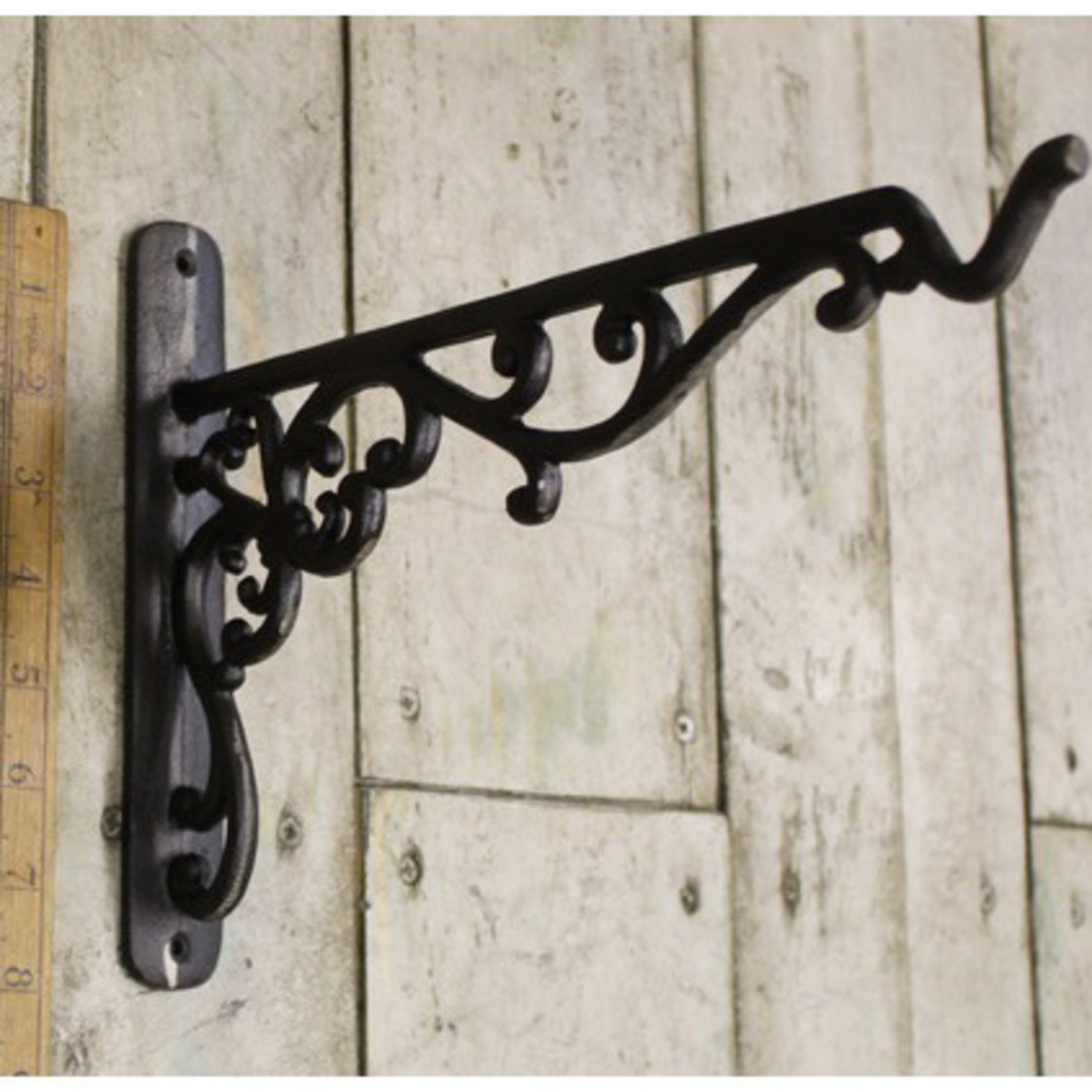 IRON RANGE ELVERLY Antique Iron Shelf / Wall Bracket with Hook