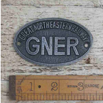 IRON RANGE Plaque Oval GNER Antique Iron 50 x 85mm