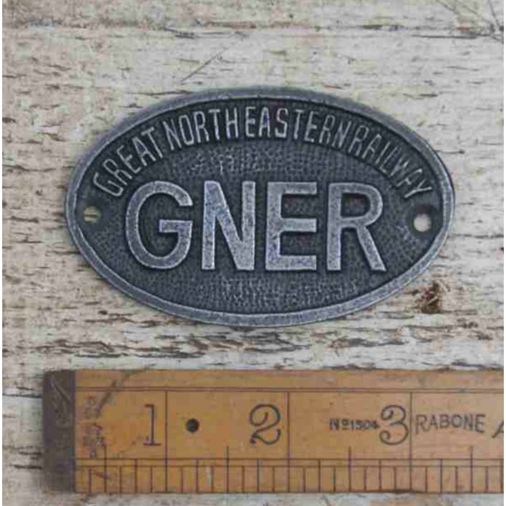 IRON RANGE Plaque Oval GNER Antique Iron 50 x 85mm