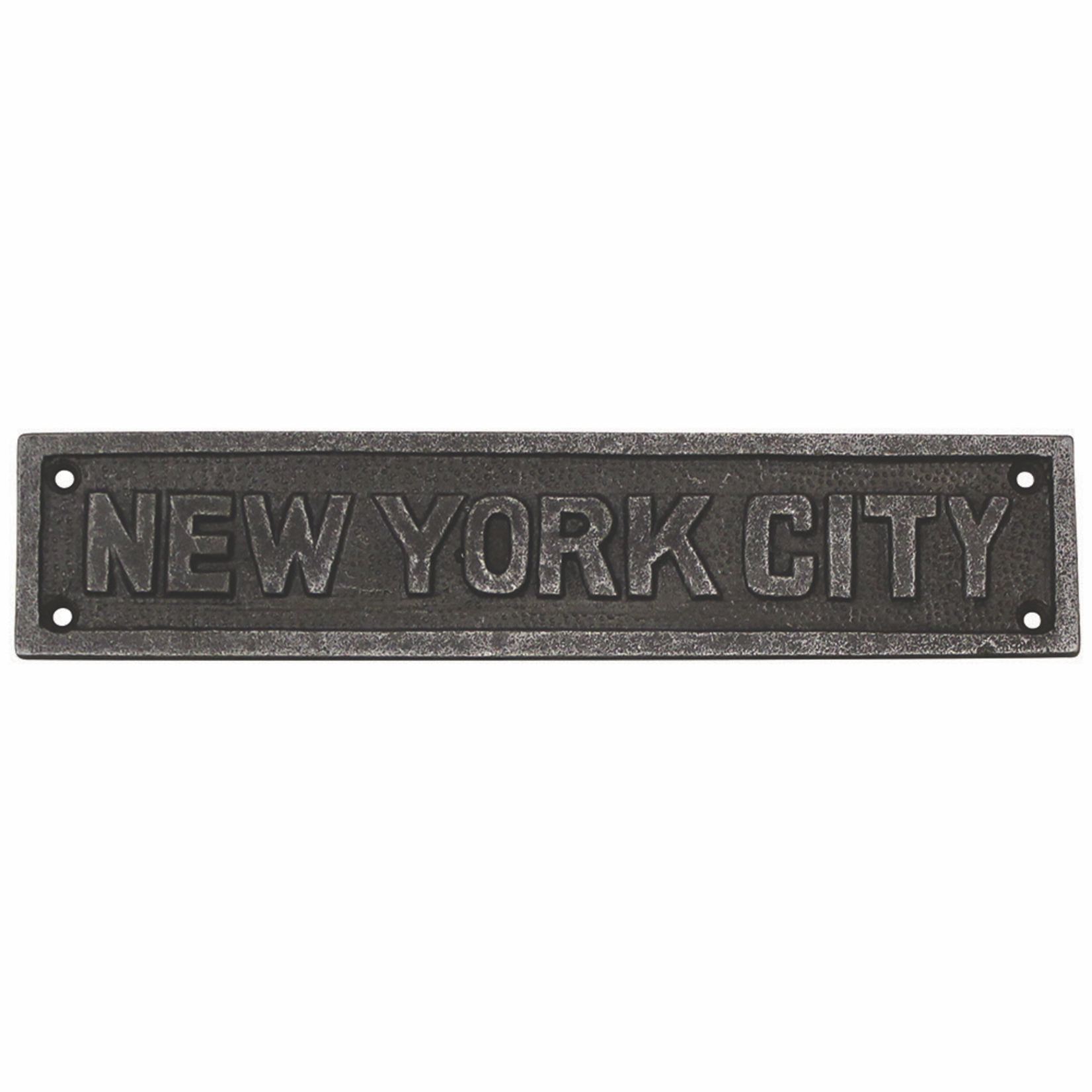 IRON RANGE Plaque NEW YORK CITY Antique Cast Iron 230mm x 50mm