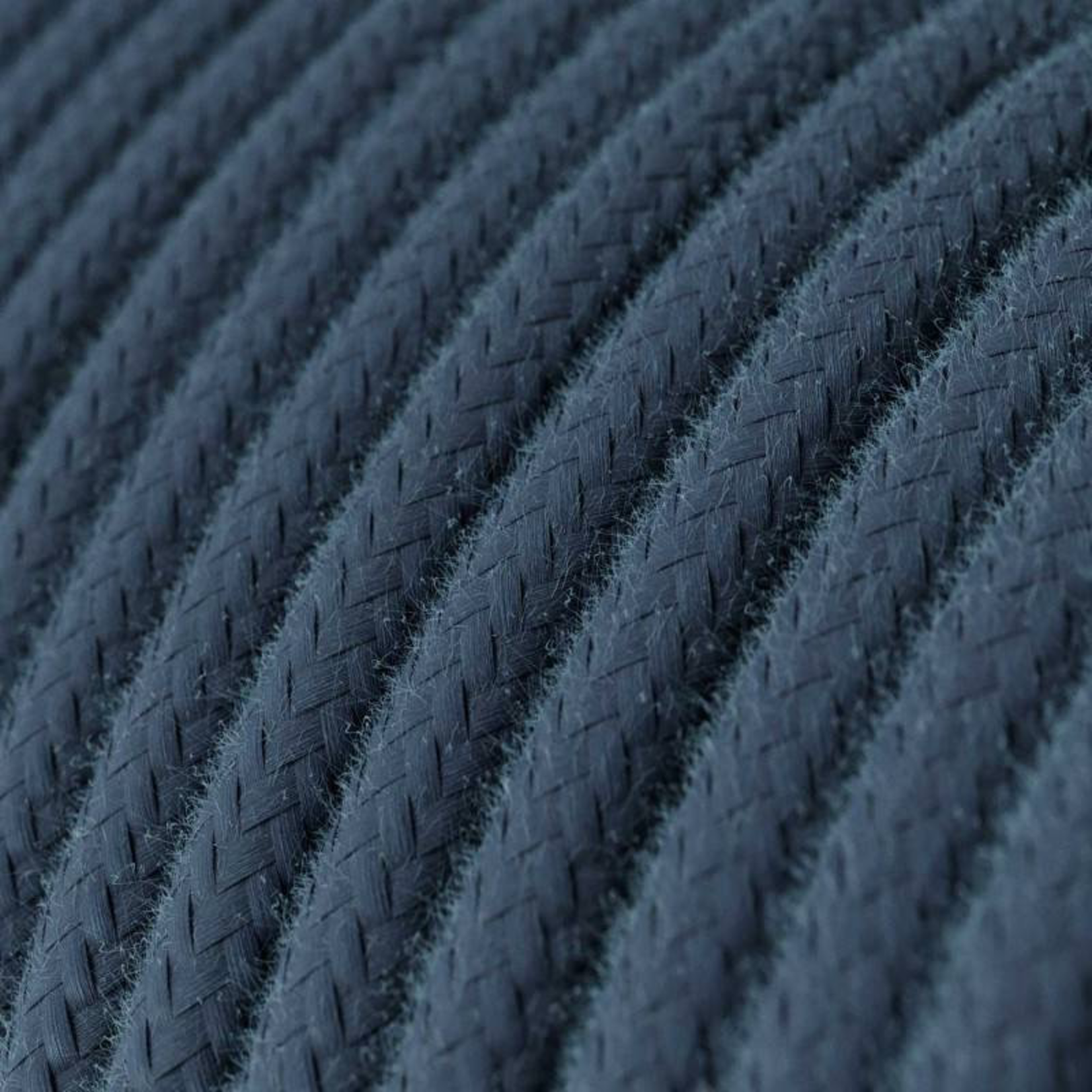 CCIT Per Metre - Round Electric Cable Flex 3 Core covered by Cotton solid colour fabric Soft Grey Blue