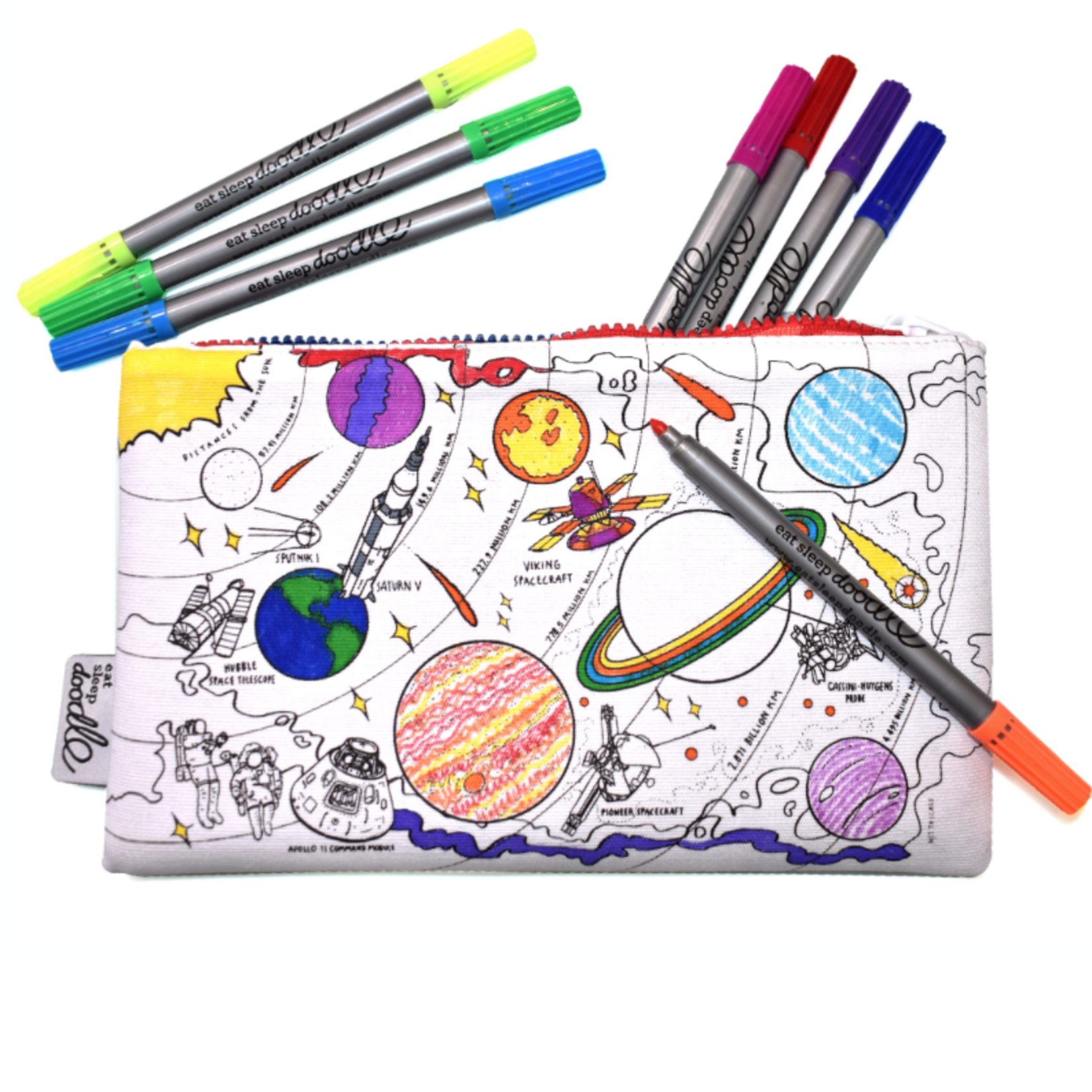 Eat Sleep Doodle Space Explore Pencil case to Doodle  and Colour in