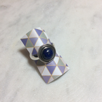 Small Lapis Round Ring with Circle Detailing