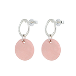 One & Eight Porcelain Flamingo Earrings on Silver Oval Studs