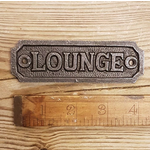 IRON RANGE Plaque LOUNGE Cast Ant Iron 35 x 107mm