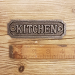 IRON RANGE Plaque KITCHEN Cast Antique Iron 33 x 102mm