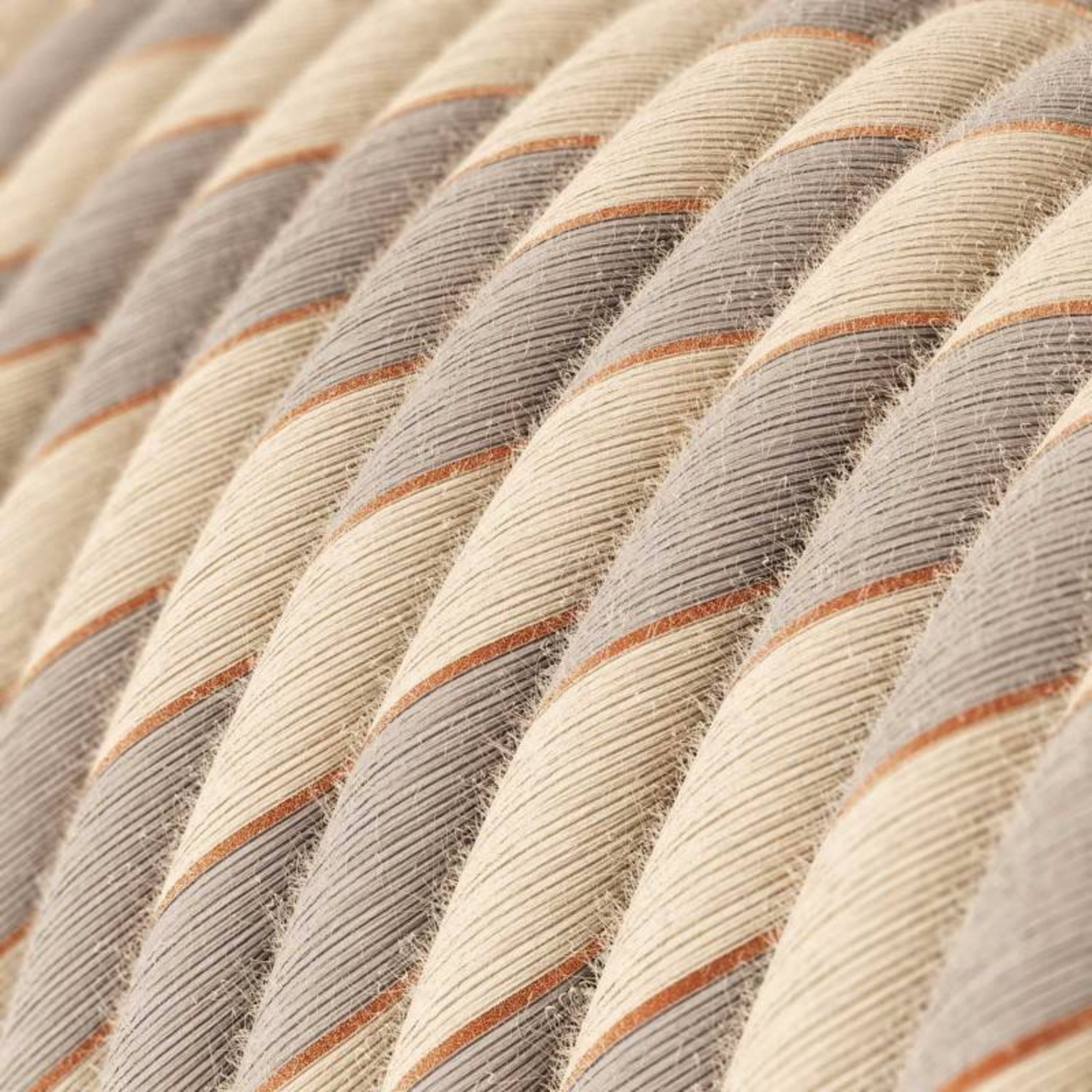 CCIT Per Metre - Round Electric 3 Core Vertigo Cable covered by Cotton and Linen With Copper Thread Flex