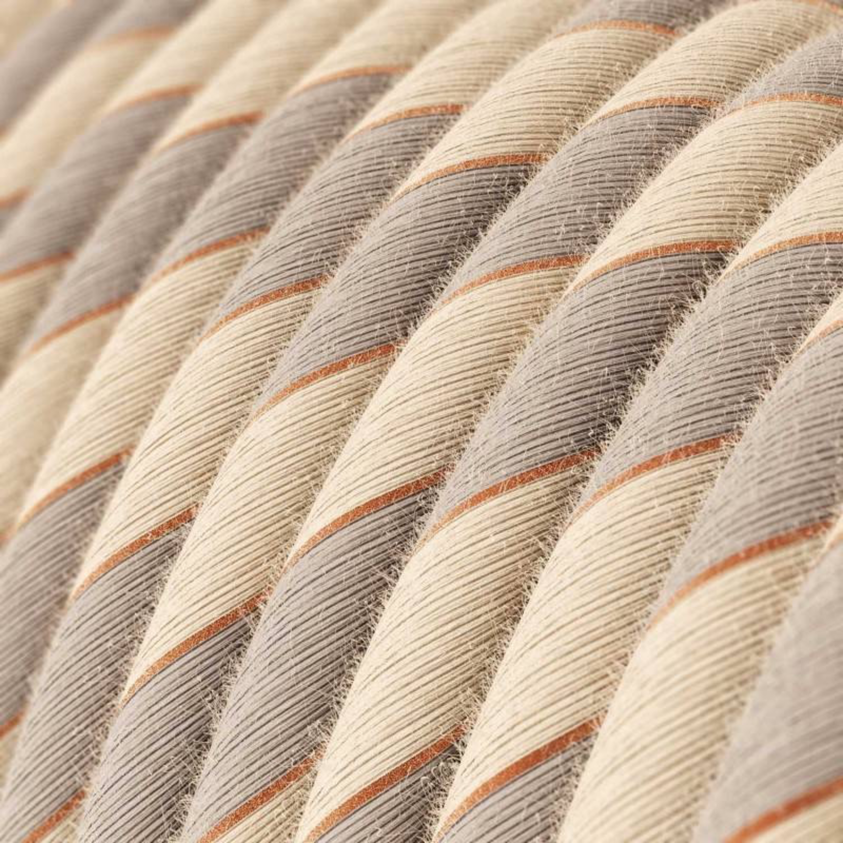 CCIT Per Metre - Round  Electrical Cable Flex 3 Core Vertigo covered by Cotton and Linen With Copper Thread