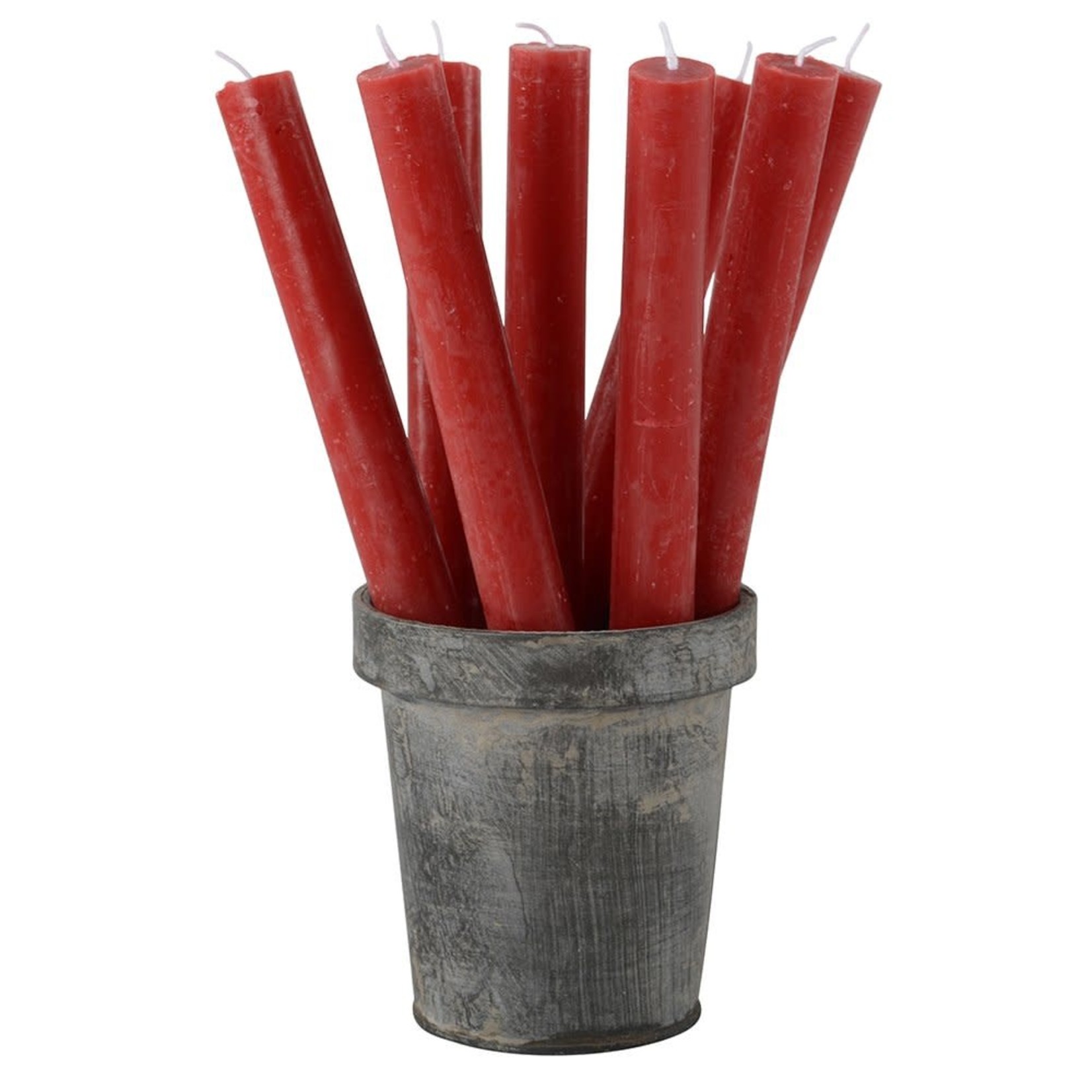 Grand Interiors 1 x Rustic Dinner Candlestick Lipstick Red