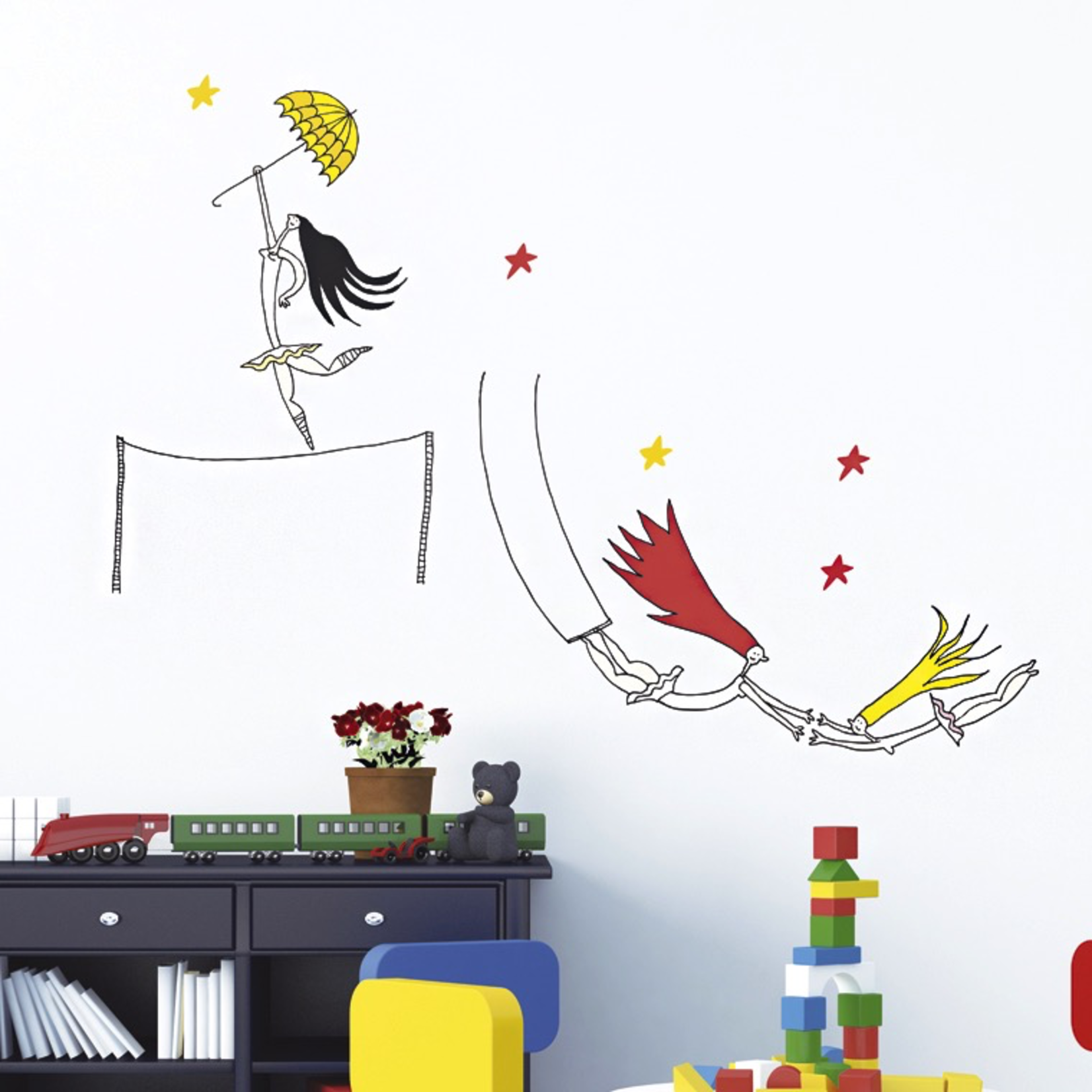 Chispum Circus Trapezists Wall Sticker