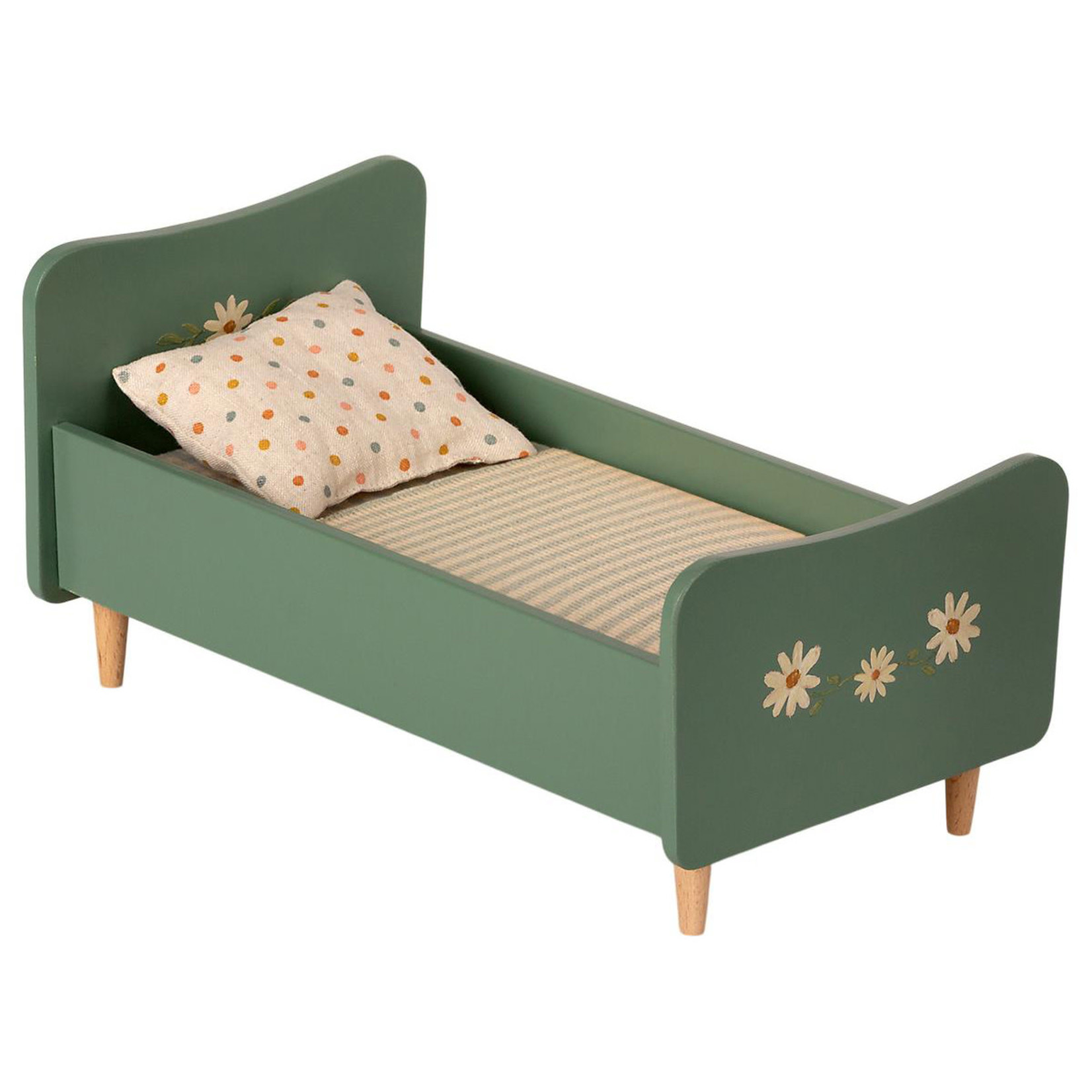 Maileg Maileg Mint Blue Wooden bed Mini