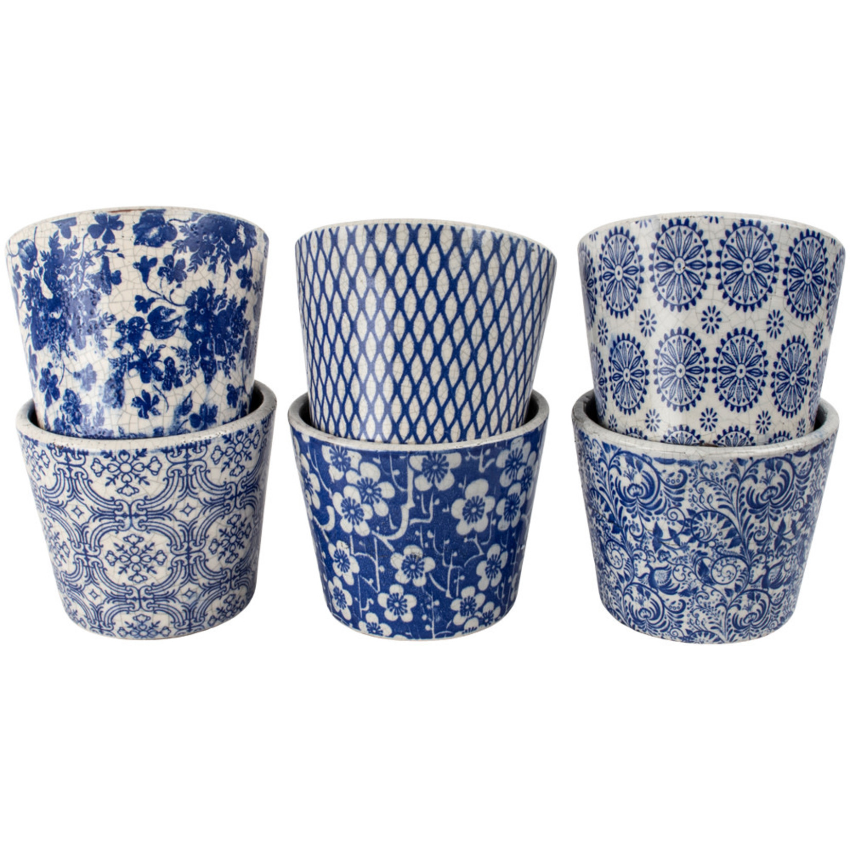 Grand Interiors Old Style Dutch Pots Blue Asst 6 Designs