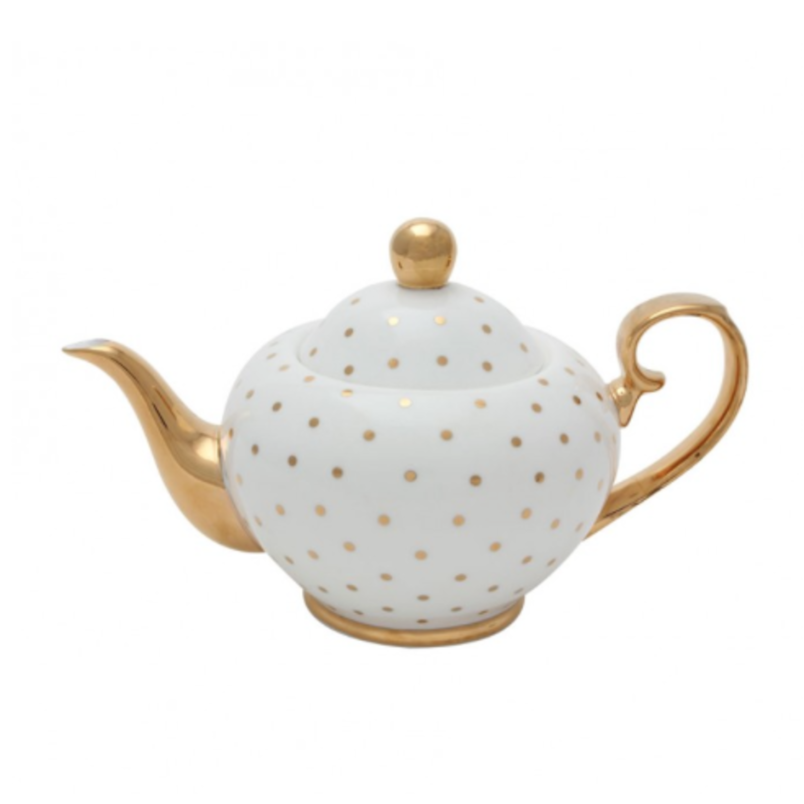 BoDuck Miss Golightly Teapot White with Gold Spots