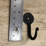 IRON RANGE Key Hook Single Penny End H/Forged BLACK Beeswaxed Height 2″ / 50MM Thicker