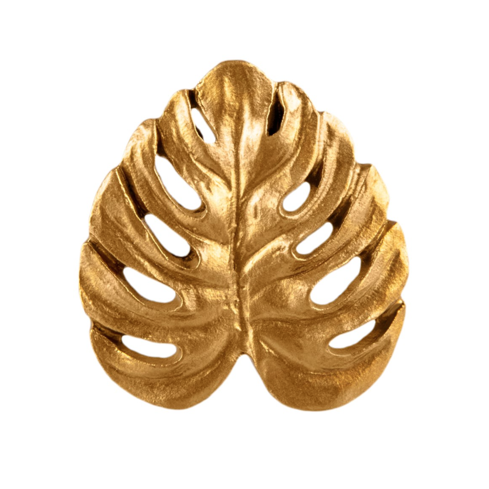 Sass and Belle Gold Monstera Leaf Cheese Plant Drawer Knob