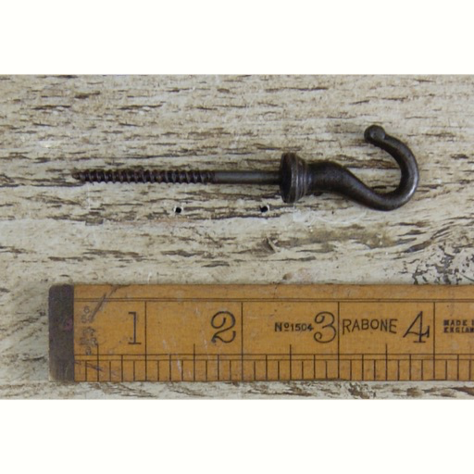 IRON RANGE Single Ceiling Hook Long Thread Screw-In Cast Antique Iron 100mm
