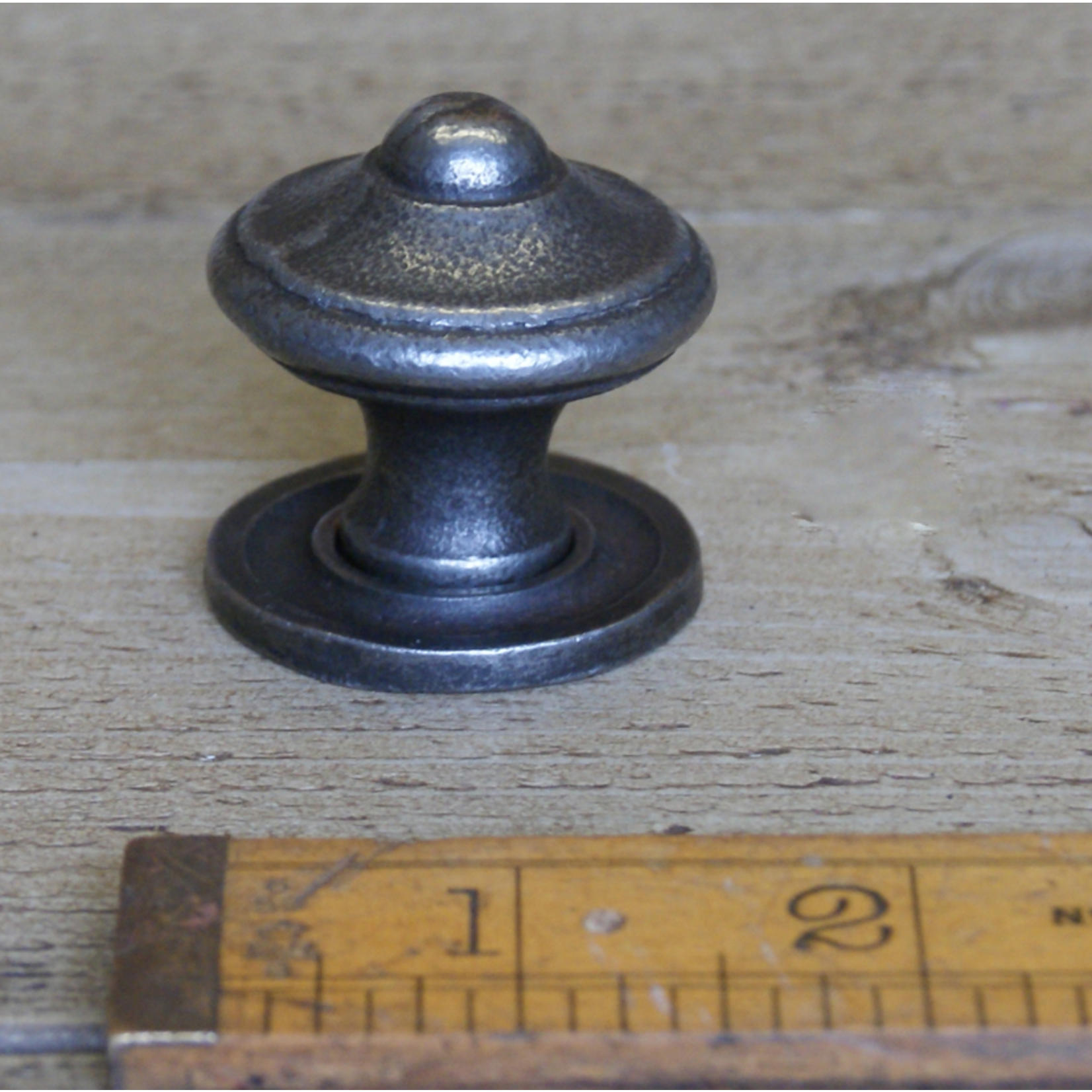 IRON RANGE Knob and Base back Plate Victorian Cast Ant Iron 35mm Dia