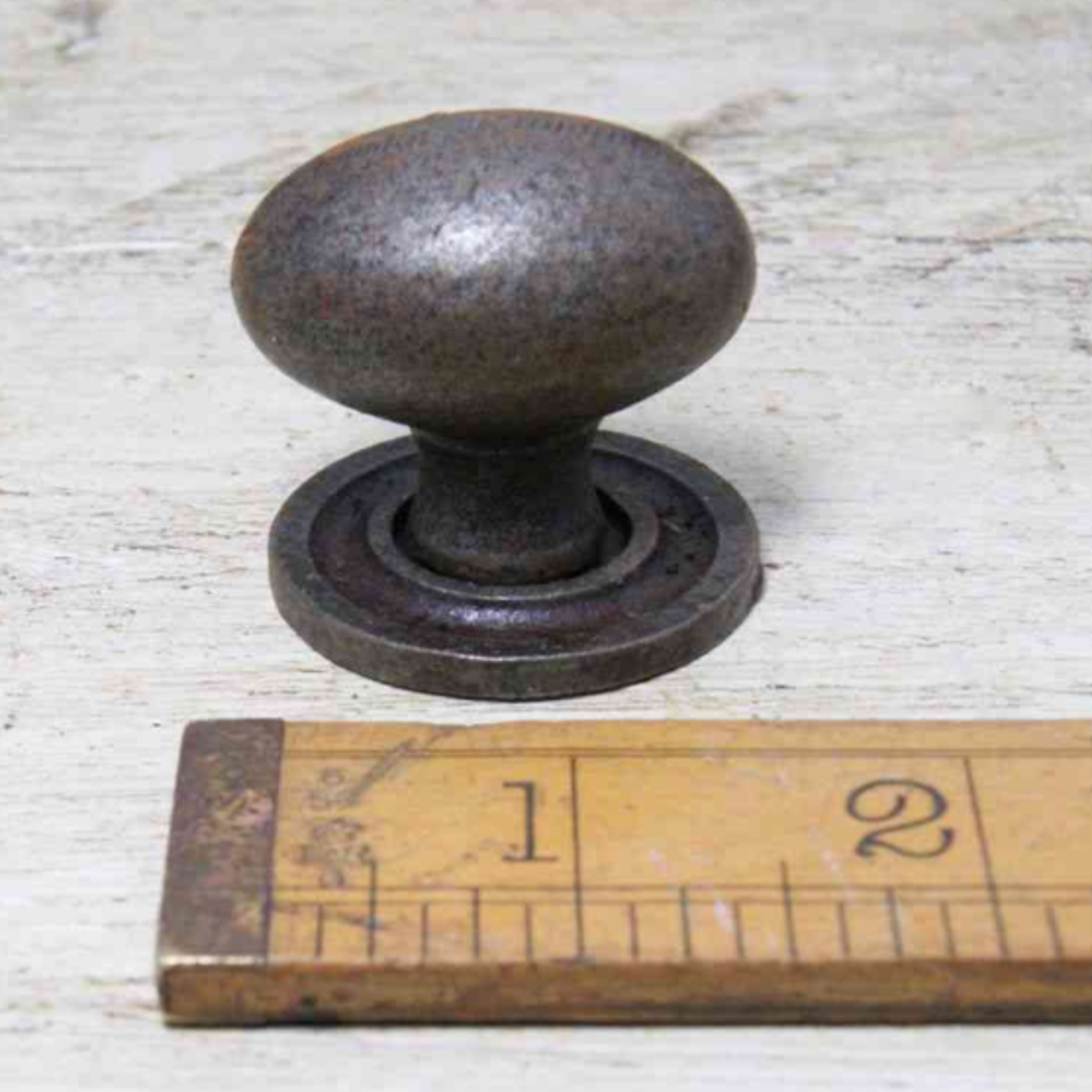 IRON RANGE Knob Oval Knob WITH Back Plate Cast Ant Iron 1.5"