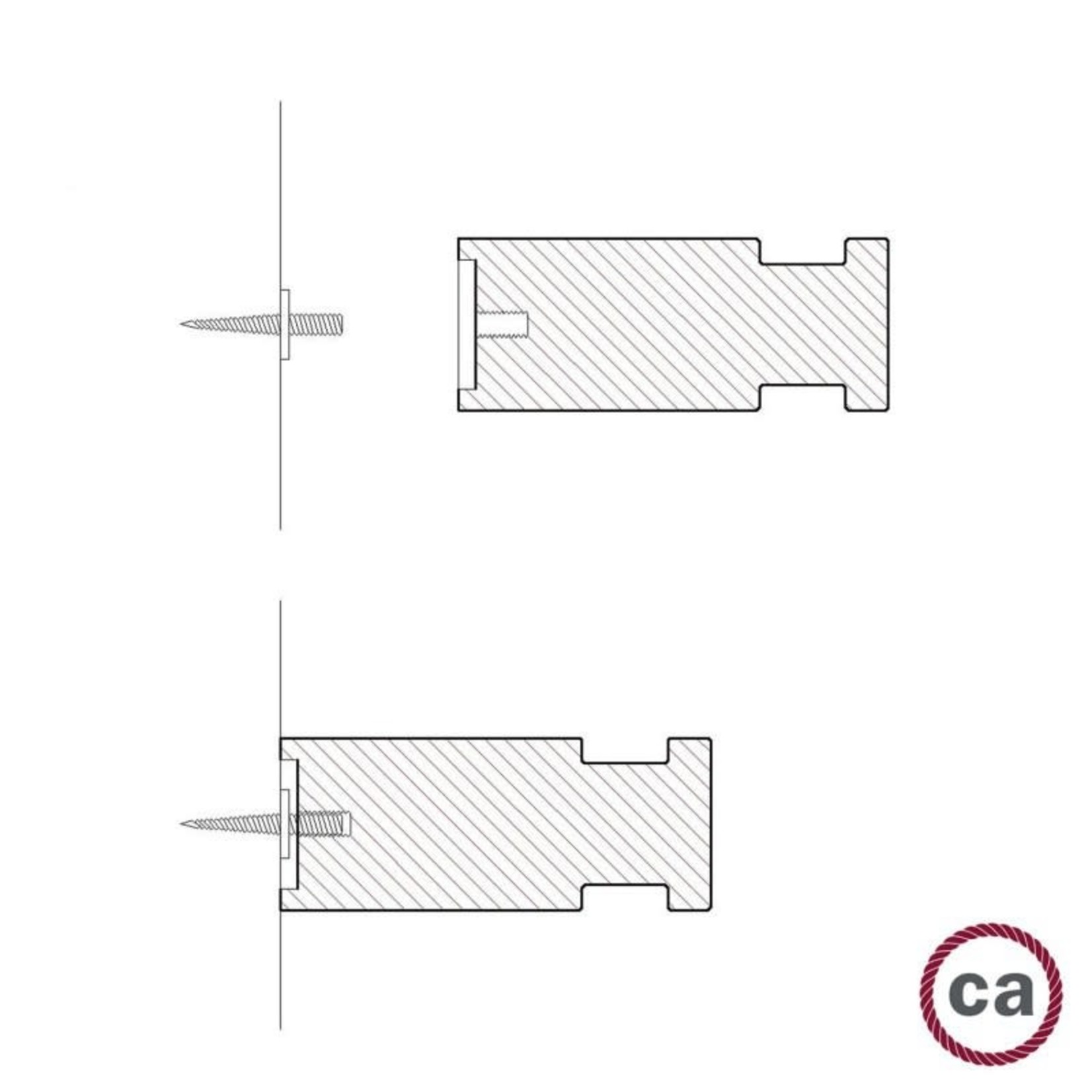 CCIT Rolé, wooden wall mount cable tie for pendant lamp - Finish : Wenge effect