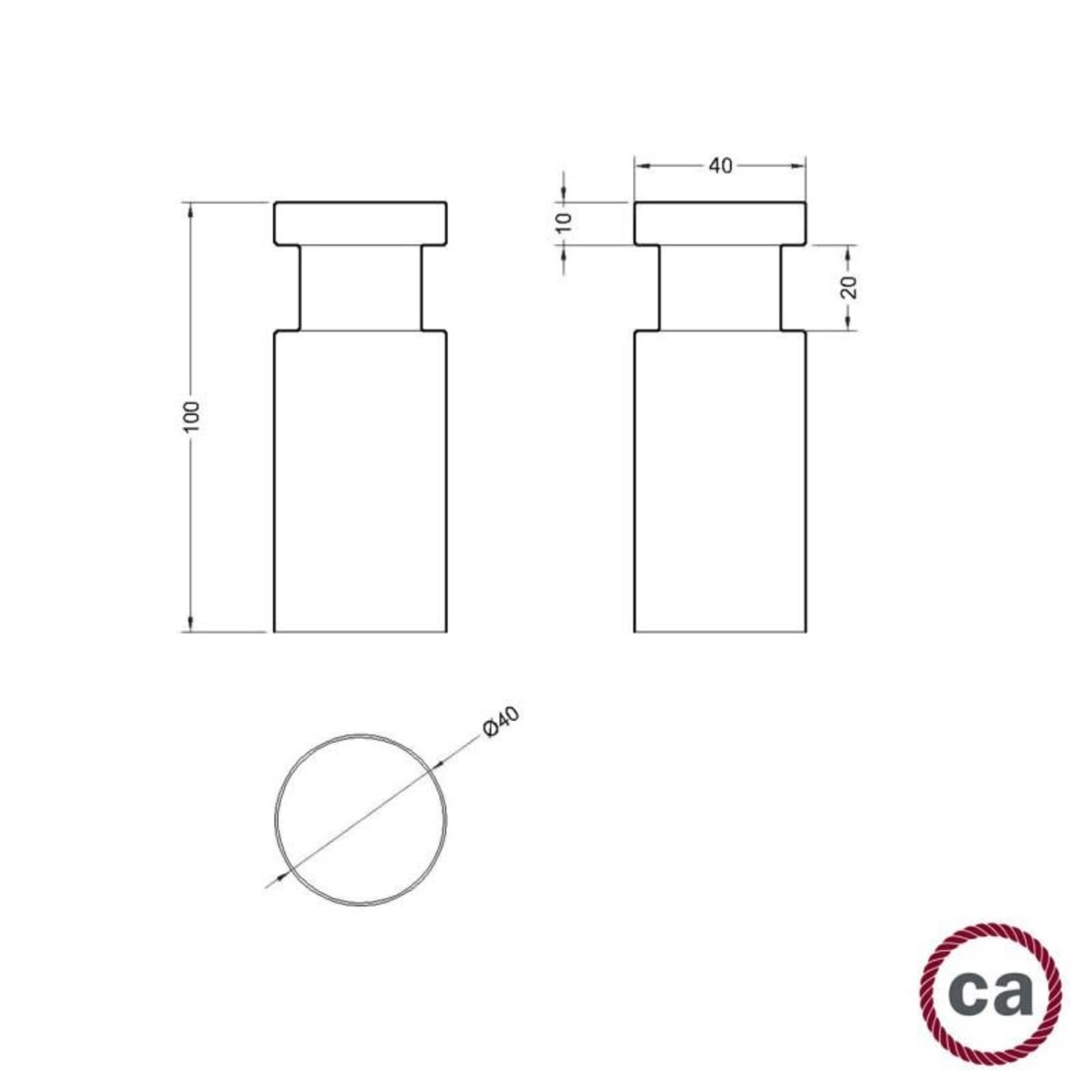 CCIT Rolé, wooden wall mount cable tie for pendant lamp - Finish : Wenge effect