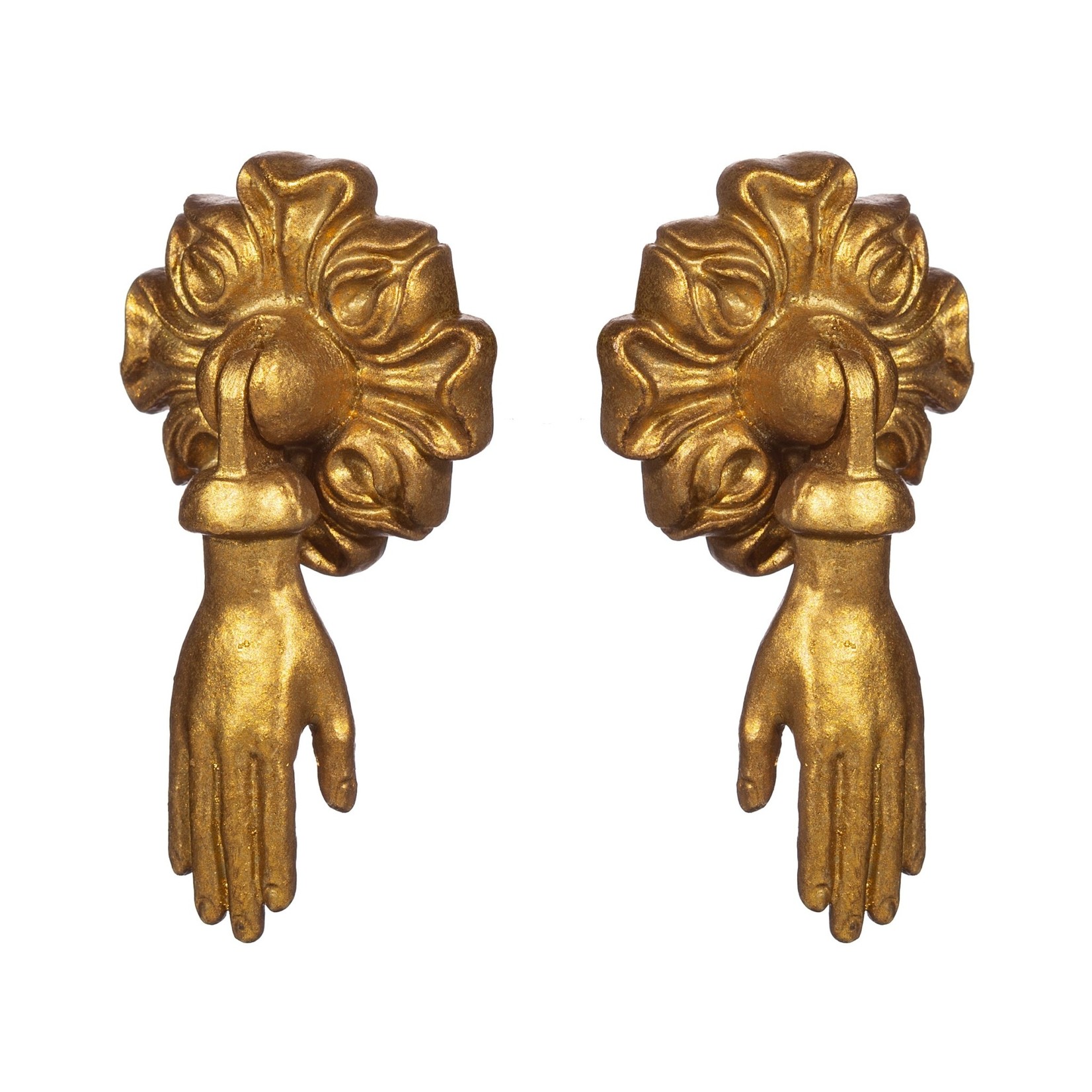 Sass and Belle SET OF 2 - Gold Hands Pendant Drawer Knobs