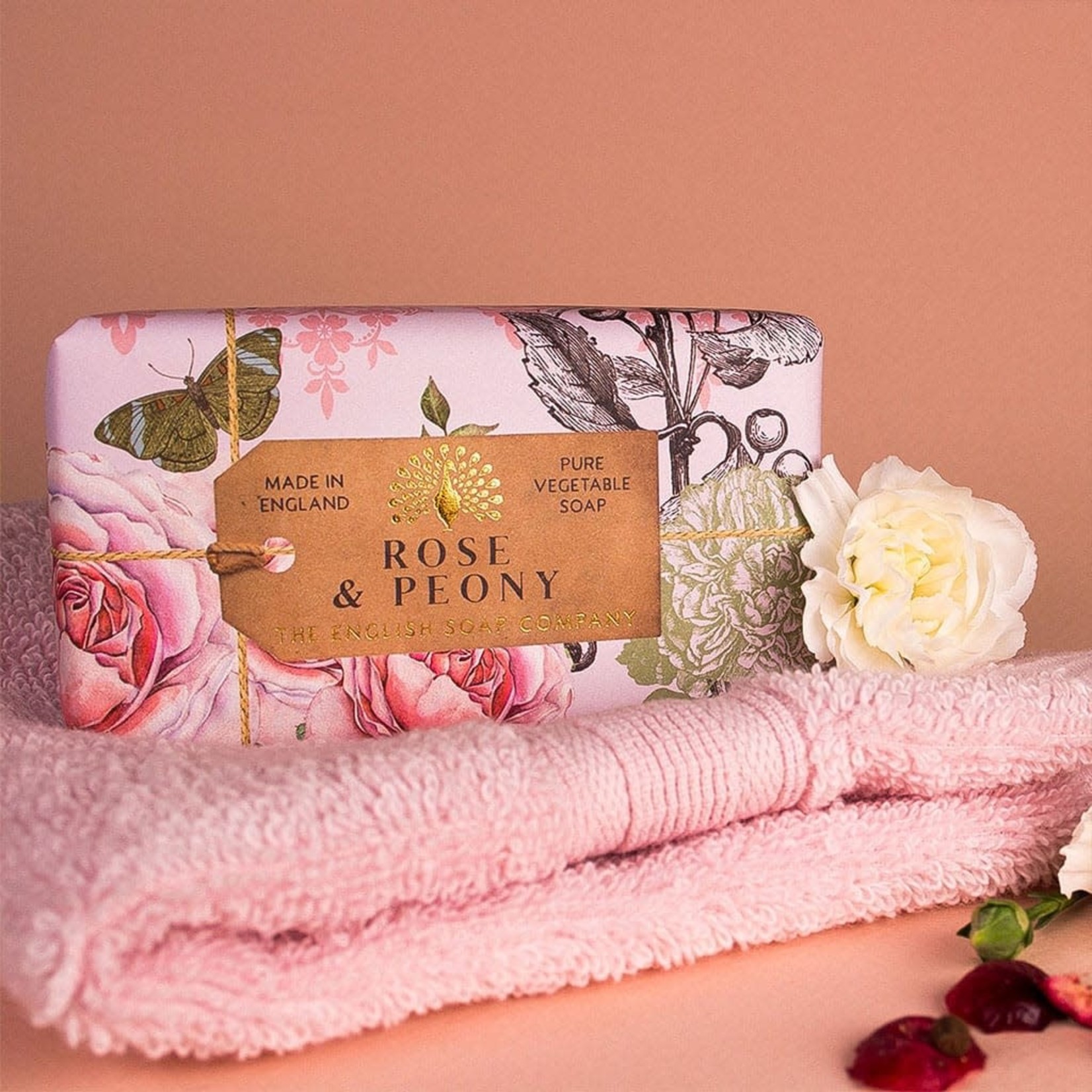 English Soap Company Rose and Peony 190g Soap Bar