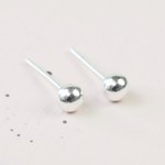 Lisa Angel Sterling Silver Shiny Large Ball Stud Earrings