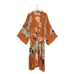 ONE HUNDRED STARS Crepe Long Kimono Stork Orange