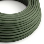 CCIT Per Metre - Round Electric Cable Flex covered by Cotton solid color fabric Green Grey