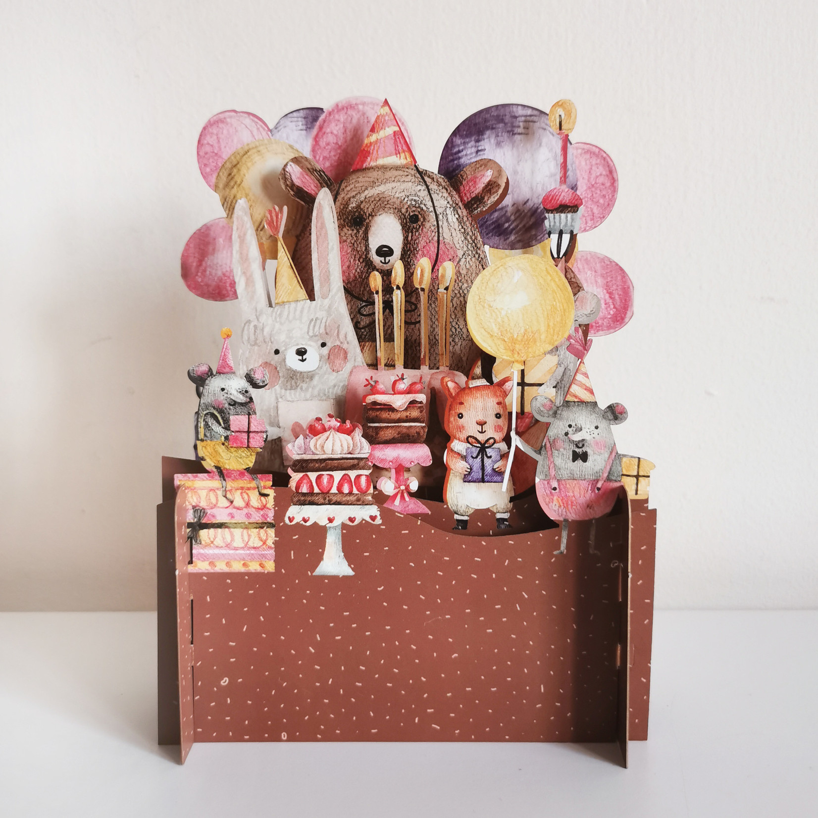 AllJoy Design Animal Cake Birthday Party Pop Up 3D Card