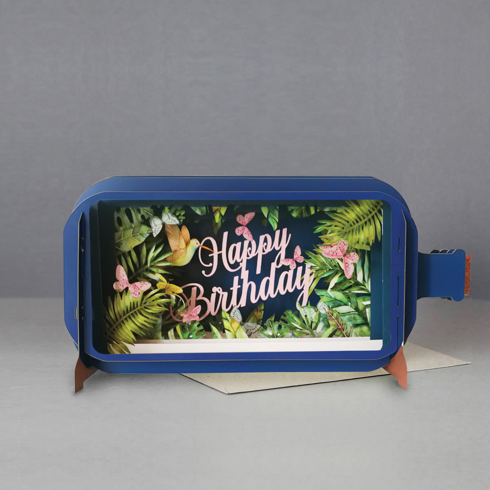 AllJoy Design Happy Birthday Butterfly 3D Bottle Card