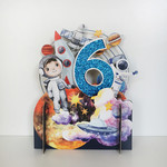 AllJoy Design 6th Birthday Space Pop Up 3D Card