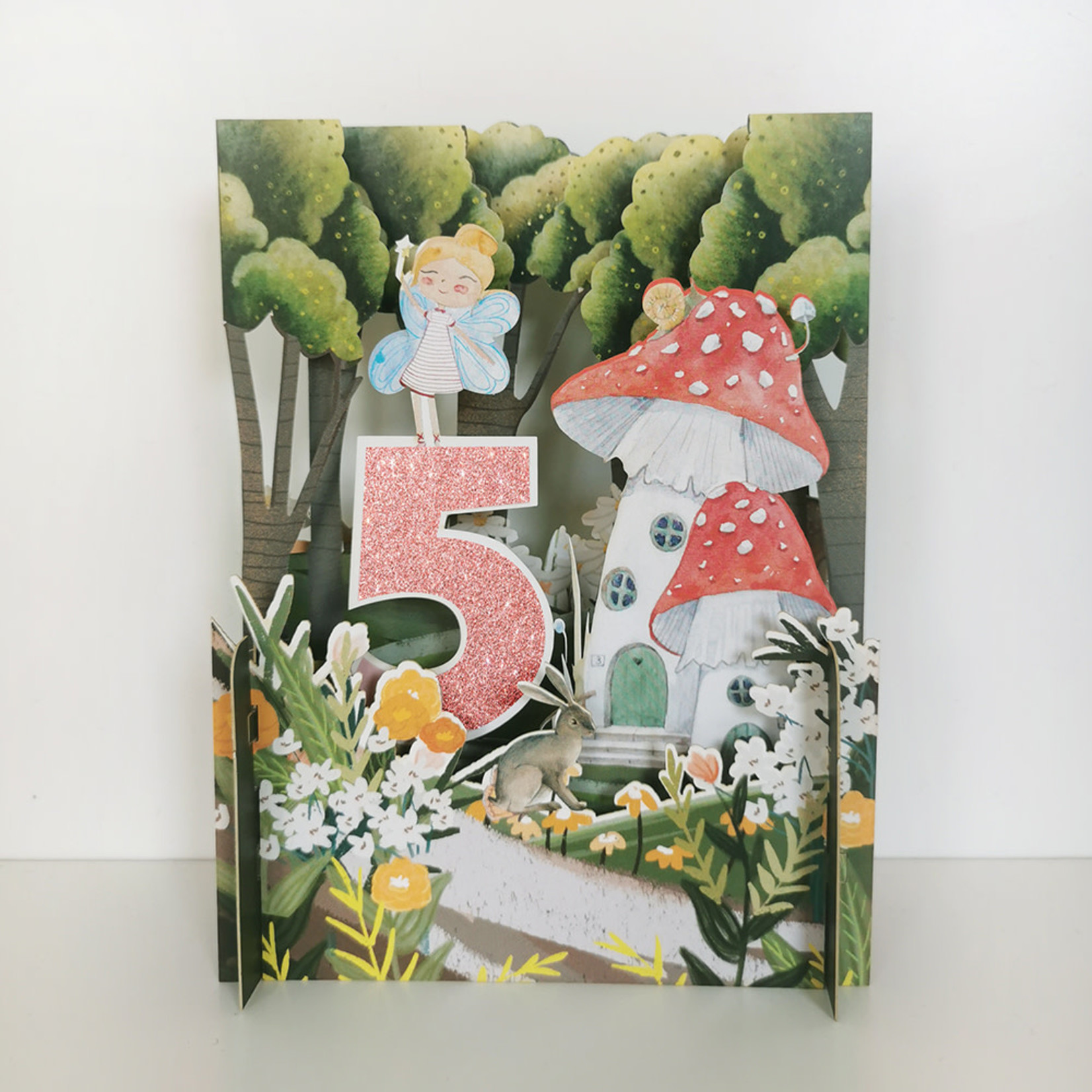 AllJoy Design 5th Birthday Fairy Pop Up 3D Card