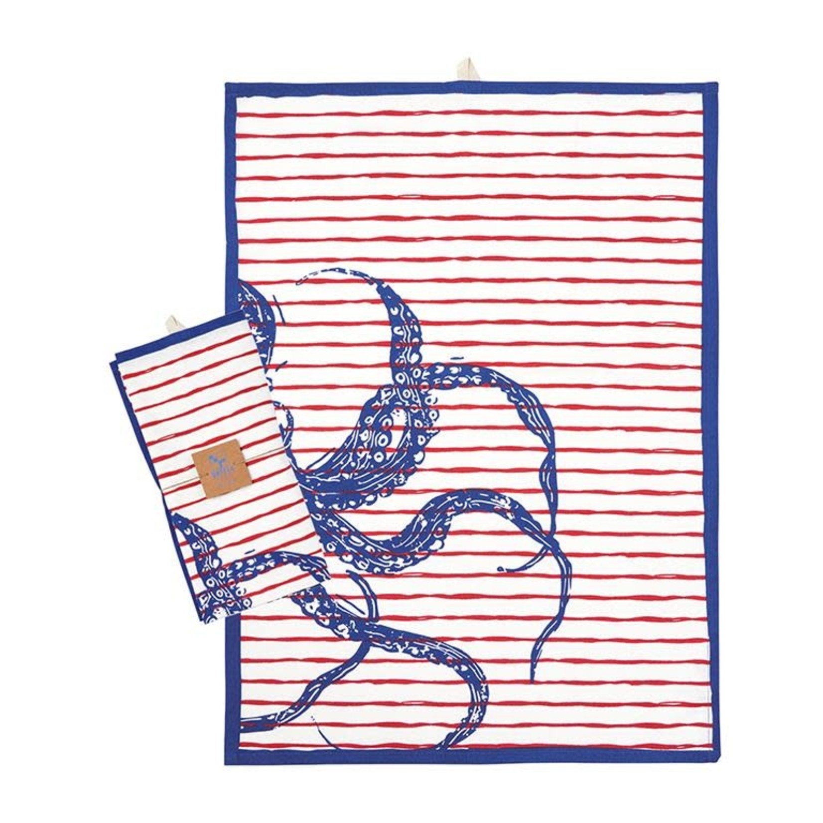 Nautical Homeware Striped Octopus Tea Towel