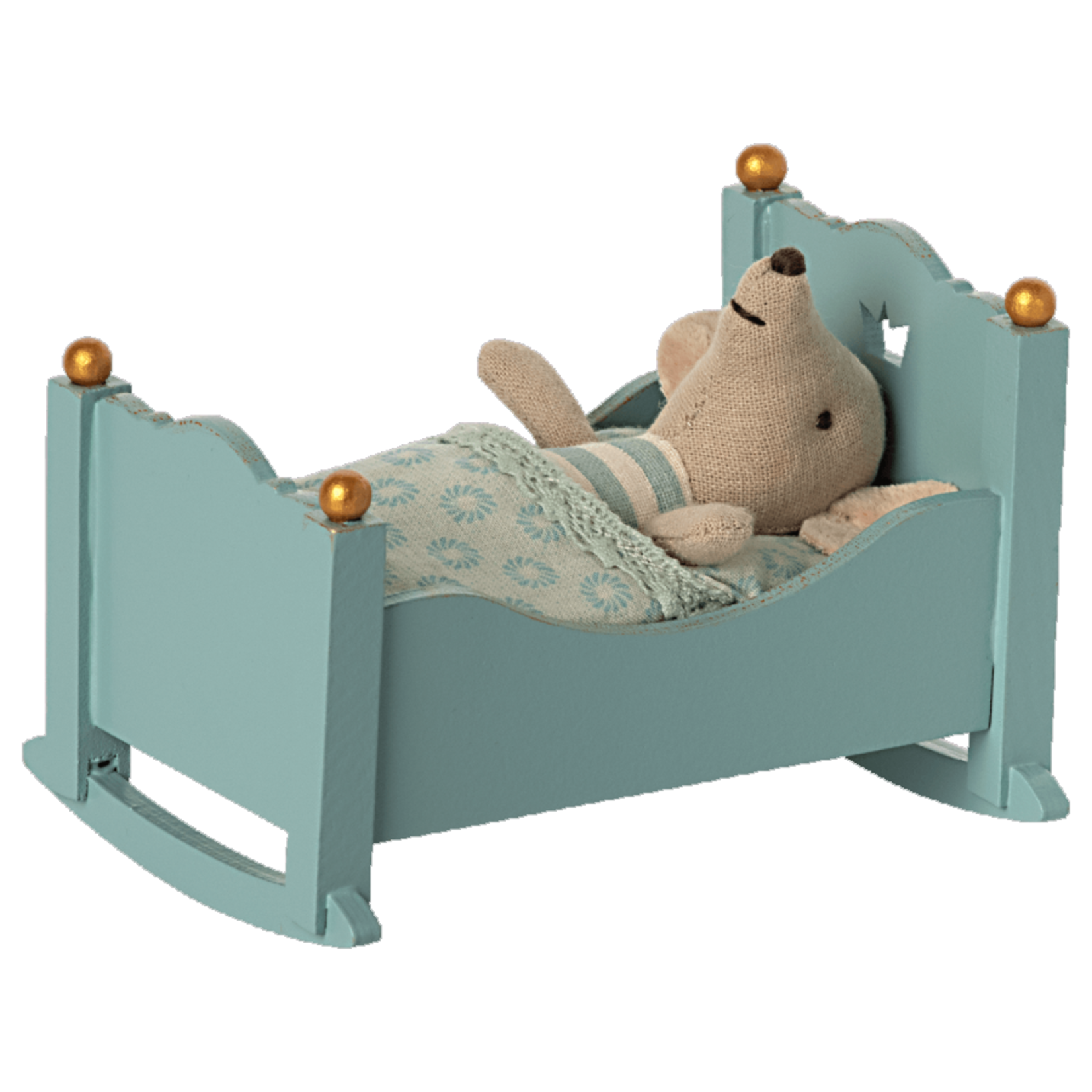 Maileg Maileg Blue Cradle for Baby mouse