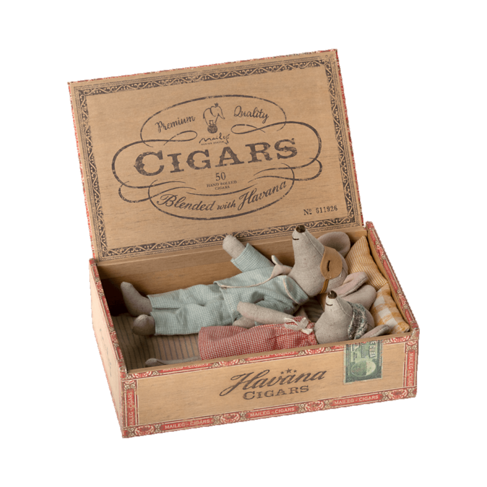 Maileg Maileg Mum and Dad in cigar box Matchbox