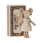 Maileg Maileg Big sister mouse in matchbox NEW Striped Dress