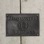 IRON RANGE Hogwarts Express Wall / Door Plaque Cast Antique Iron Approx 200mm wide by 100mm high HARRY POTTER