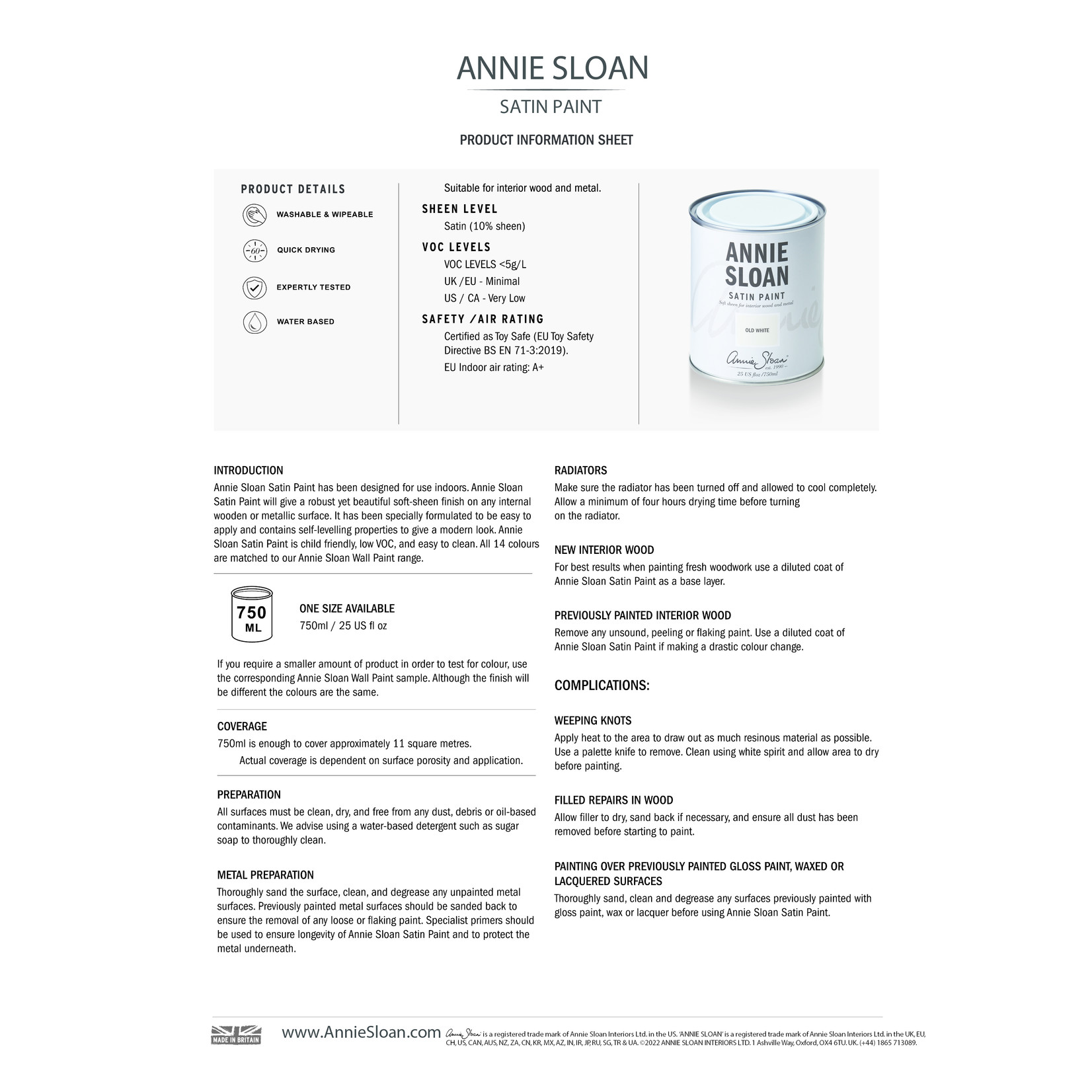 Annie Sloan Annie Sloan Pure Satin Paint 750ml